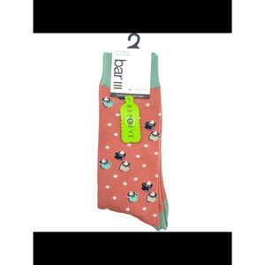 BAR III Mens Pink Novelty Print Novelty Crew Socks 7-12